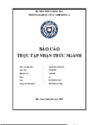 Báo cáo Thực tập nhận thức ngành | Đại học Công nghệ Đông Á