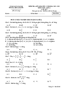 Đề giữa kì 2 Toán 11 năm 2022 – 2023 trường THPT Gio Linh – Quảng Trị