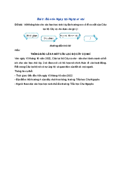 VBT Tiếng Việt 3 trang 17, 18 Bài 2: Bản tin Ngày hội Nghệ sĩ nhí | Chân trời sáng tạo
