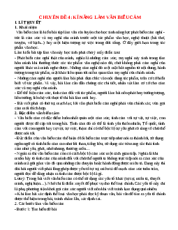 Chuyên đề Kĩ năng làm văn biểu cảm bồi dưỡng HSG Ngữ văn 7
