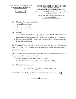 Đề thi HK1 lớp 11 ban cơ bản trường Chu Văn An – Hà Nội 2014 – 2015