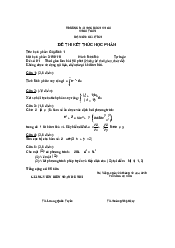 Đề thi kết thúc học phần - Giải tích | Trường đại học Bách Khoa, Đại học Đà Nẵng
