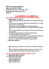 TOP 7 câu hỏi tự luận ôn tập chương I môn Tổng quan cơ sở lưu trú | Trường Đại học Phenikaa