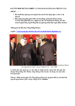 Tổng hợp bài tập tình huống | Nghiệp vụ ngoại giao | Đại học Khoa học Xã hội và Nhân văn, Đại học Quốc gia Thành phố HCM