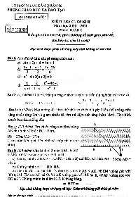 Đề thi cuối kì 2 Toán 8 năm 2020 – 2021 phòng GD&ĐT quận 10 – TP HCM
