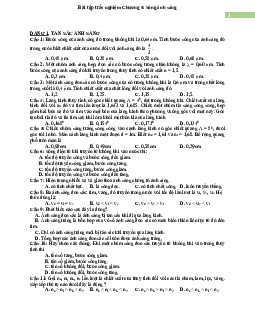TOP 150 câu hỏi trắc nghiệm chương 5: Sóng ánh sáng Lý 12 (có đáp án)