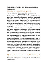 FeS + HCl → FeCl2 + H2S | Phản ứng hoá học FeS ra H2S