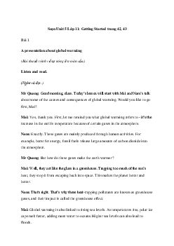 Giải Tiếng Anh 11 Unit 5: Getting started