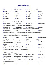 Đề ôn tập hè lớp 6 lên lớp 7 môn Tiếng Anh - Đề số 8