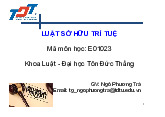 Luật sở hữu trí tuệ - Pháp luật đại cương | Đại học Tôn Đức Thắng