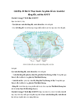 Giải Địa 10 Bài 8: Thực hành: Sự phân bố các vành đai động đất, núi lửa KNTT