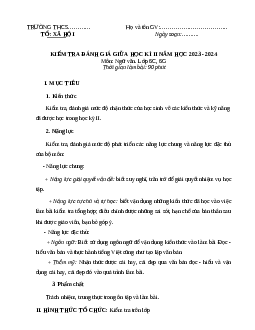 Đề thi giữa học kì 2 môn Ngữ văn 6 năm 2023 - 2024 sách Kết nối tri thức với cuộc sống | Đề 5,6