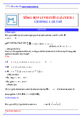 [TCC] - Tóm tắt lý thuyết chương 1 dãy số - Giải tích 1. Môn Giải tích 1 (GT01) | Trường Đại học Giao thông Vận tải.