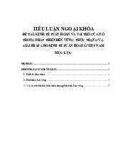 Tiểu luận ngoại khóa - KINH TẾ TUẦN HOÀN VÀ VAI TRÒ CỦA NÓ TRONG PHÁT TRIỂN BỀN VỮNG