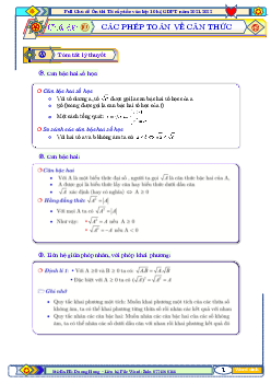 Các phép toán về căn thức – Dương Minh Hùng