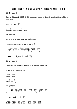 Giải Toán 10 Bài 2: Tổng và hiệu của hai vectơ