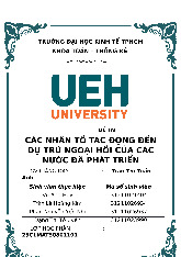 Tiểu luận các nhân tố tác động đến dự trữ ngoại hối của các nước phát triển