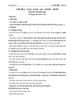 Giáo án Khoa học tự nhiên 8 Bài 10: Thang pH | Cánh diều