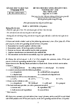 Đề Thi Chọn Học Sinh Giỏi Lớp 9 Thcs Tỉnh Ninh Bình Năm Học 2017 - 2018 Môn Tiếng Anh Ngày Thi 14-03-2018