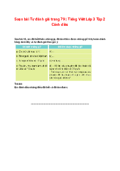 Soạn bài Tự đánh giá trang 79 | Tiếng Việt Lớp 3 Tập 2 Cánh diều