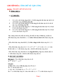 Chuyên đề bồi dưỡng HSG Toán 6: Tìm chữ số tận cùng