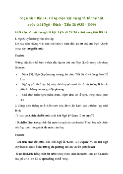 Giải Lịch sử 7 Bài 14: Công cuộc xây dựng và bảo vệ đất nước thời Ngô - Đinh - Tiền Lê (938 - 1009) | Chân trời sáng tạo