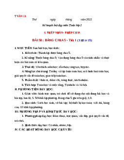 Giáo án Toán 2 sách Chân trời sáng tạo (cả năm) | Tuần 21 | Tiết 5