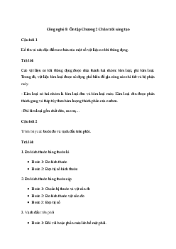 Công nghệ 8: Ôn tập Chương 2 - Chân trời sáng tạo