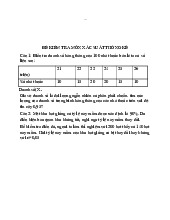 Đề kiểm tra môn Xác suất thống kê | Đại học Y Dược Thái Bình