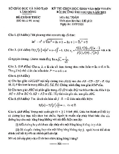 Đề chọn đội tuyển thi HSG QG môn Toán năm 2022 sở GD&ĐT Lâm Đồng