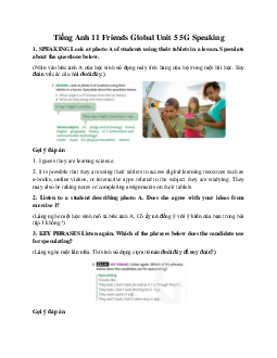 Giải Tiếng Anh 11 Unit 5 5G Speaking | Friends Global