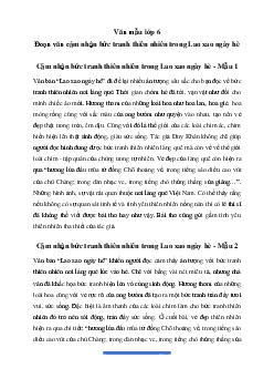 Văn mẫu lớp 6: Đoạn văn cảm nhận bức tranh thiên nhiên trong Lao xao ngày hè (2 mẫu) - Chân Trời Sáng Tạo