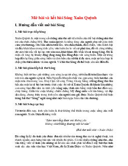 Mở bài và kết bài Sóng của Xuân Quỳnh hay nhất - Ngữ Văn 12