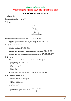 Bài tập trắc nghiệm quan hệ vuông góc trong không gian (có lời giải)