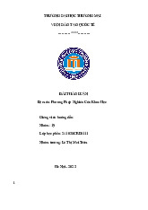 Nghiên Cứu Các Nhân Tố Ảnh Hưởng Đến Ra Trường Không Đúng Hạn | Bài thảo luận Phương pháp nghiên cứu khoa học