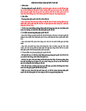 PHƯƠNG PHÁP GIẢI QUYẾT VẤN ĐỀ: Đặc Điểm và Ưu Nhược Điểm