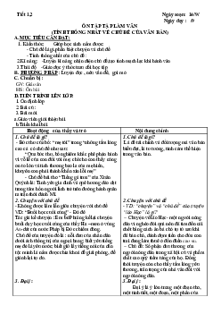 Giáo án phụ đạo Ngữ văn 8 học kỳ 1