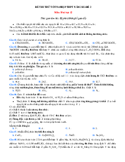 Đề thi thử THPT Quốc gia 2023 môn Hóa học bám sát đề minh họa - Đề 2 (có đáp án)
