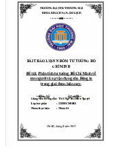 Phân tích tư tưởng Hồ Chí Minh về con người và sự vận dụng của Đảng tại trong giai đoạn hiện nay | Bài thảo luận Tư tưởng Hồ Chí Minh