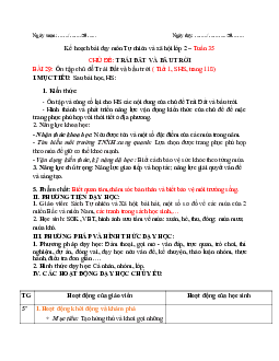 Giáo án Tự nhiên và xã hội 2 sách Chân trời sáng tạo (Cả năm)| Bài 29