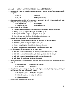 Câu hỏi ôn tập trắc nghiệm Kinh tế vi mô chương 2 - 3