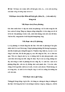 Viết đoạn văn tả đặc điểm nổi bật (gốc, thân, lá,…) của một cây bóng mát Tiếng việt 4 Chân trời sáng tạo
