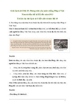 Giải Lịch sử 8 Bài 19: Phong trào yêu nước chống Pháp ở Việt Nam từ đầu thế kỉ XX đến năm 1917 | Kết nối tri thức
