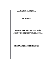 Luận văn thạc sĩ Dạy học đọc hiểu truyện ngắn theo định hướng phân hóa | Trường Đại học Sư phạm Hà Nội