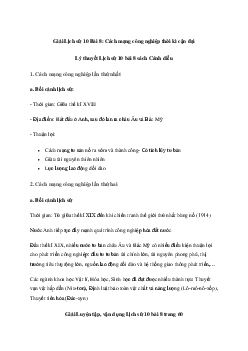 Giải Lịch sử 10 Bài 8: Cách mạng công nghiệp thời kì cận đại | Cánh diều