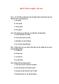 Trắc nghiệm Địa lí 10 Bài 6 Chương 3 | Chân trời sáng tạo