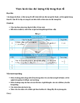 Giải Toán 7 Bài 4: Hoạt động thực hành và trải nghiệm: Các đại lượng tỉ lệ trong thực tế | Chân trời sáng tạo