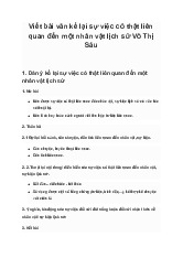 Viết bài văn kể lại sự việc có thật liên quan đến một nhân vật lịch sử lớp 7