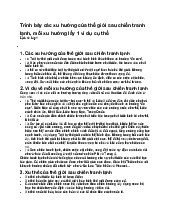 Trình bày các xu hướng của thế giới sau chiến tranh lạnh, mỗi xu hướng lấy 1 ví dụ cụ thể - Lịch sử 9