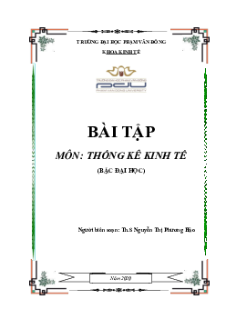 Ngân hàng bài tập Thống kê kinh tế (có lời giải) hay, hấp dẫn nhất
